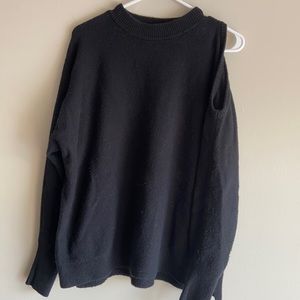 Open-Shoulder Black Sweater